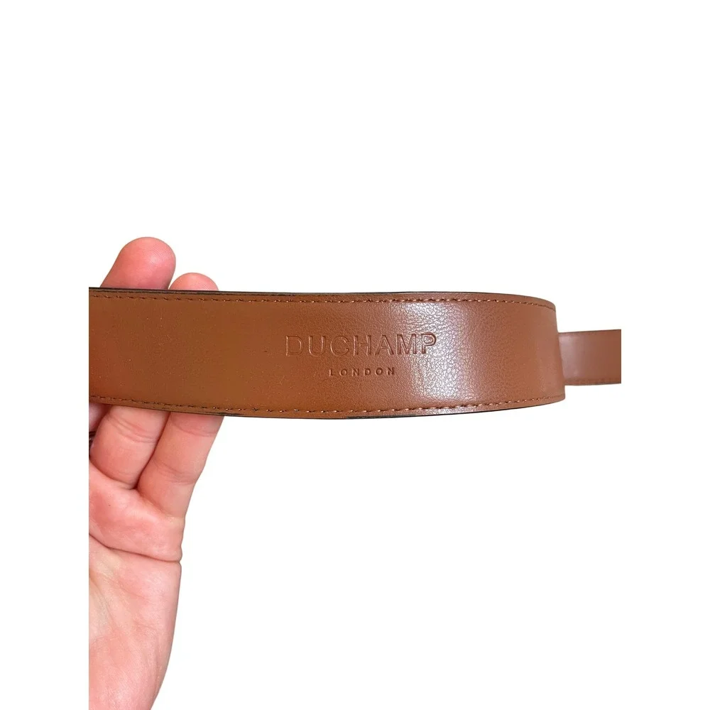 Brown Genuine Leather Belt with Silver Buckle Size 38 by Duchamp London